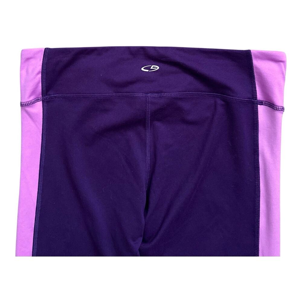 Champion C9 Capri Leggings Womens Medium Purple Colorblock DuoDry Cropped Yoga - Picture 4 of 6